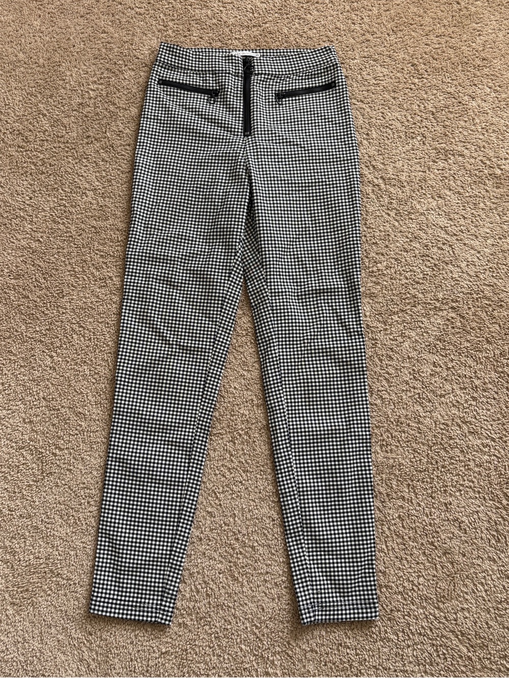 Urban Outfitters Black & White Gingham Slim Fit Stretchy Pants